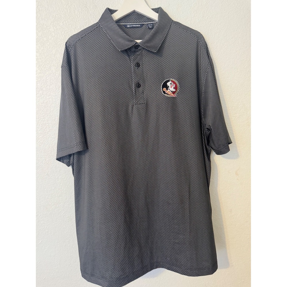 Cutter & Buck Florida‎ State Polo Golf Shirt Embroidered Houndstooth 1XB